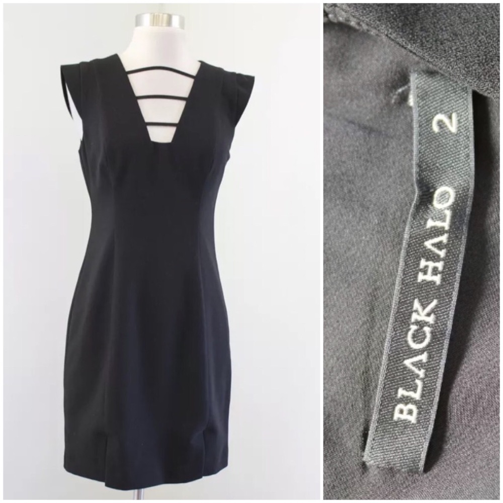 Black Halo Cutout Cap Sleeve Cocktail Dress